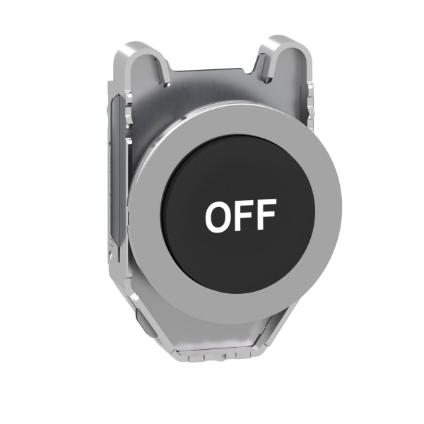 SCHNEIDER ELECTRIC - Drucktaster, Frontelement, Harmony XB4F, Metall, 30mm, schwarz, vorstehend, beschriftet OFF, tastend