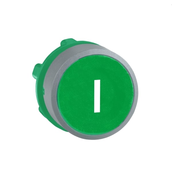 SCHNEIDER ELECTRIC - Drucktaster, Frontelement, Harmony XB5, Kunststoff, 22mm, hellgrau, grün, beschriftet I, tastend