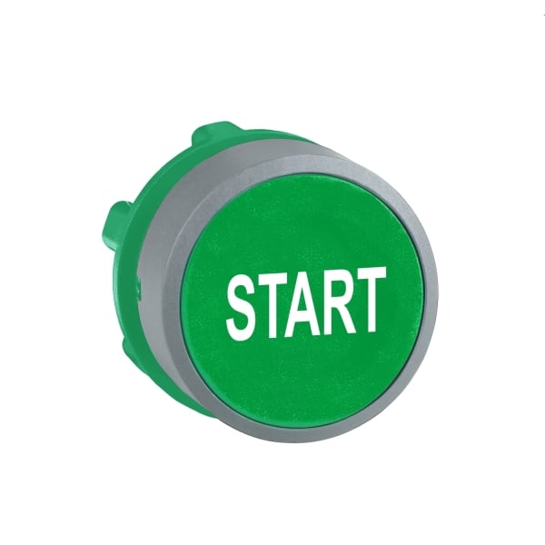 SCHNEIDER ELECTRIC - Drucktaster, Frontelement, Harmony XB5, Kunststoff, 22mm, hellgrau, grün, beschriftet START, tastend