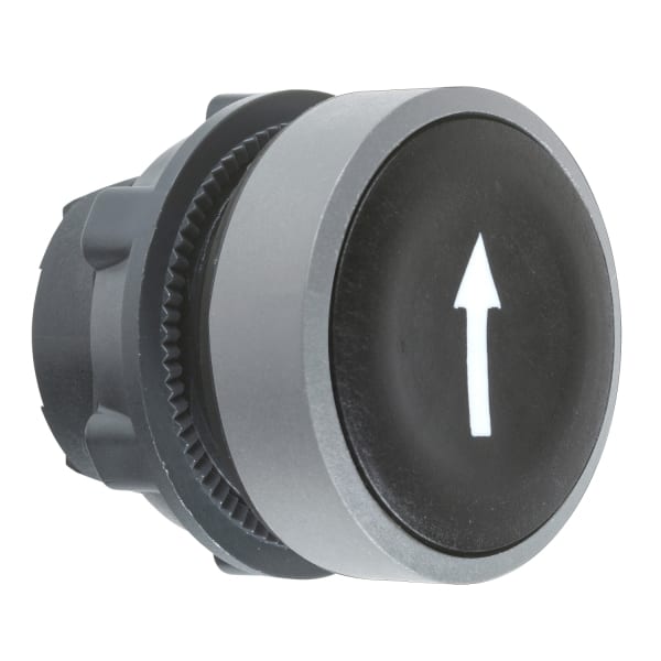 SCHNEIDER ELECTRIC - Drucktaster, Frontelement, Harmony XB5, Kunststoff, 22mm, hellgrau, schwarz, beschriftet Pfeil unten, tastend