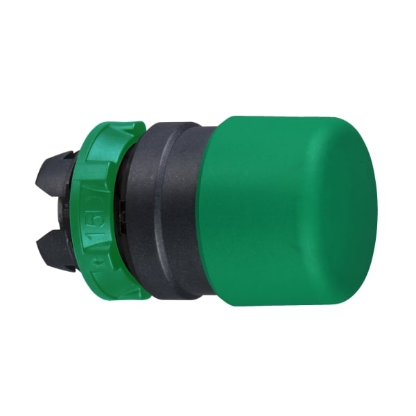 SCHNEIDER ELECTRIC - Pilzdrucktaster, Frontelement, Harmony XB5, Kunststoff, 22mm, grün, Pilz 30mm, unbeschriftet, tastend