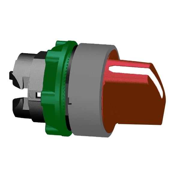 SCHNEIDER ELECTRIC - Wahlschalter, Frontelement, Harmony XB5, Kunststoff, 22mm, hellgrau, rot, 3 Stellungen, Mitte Links rastend