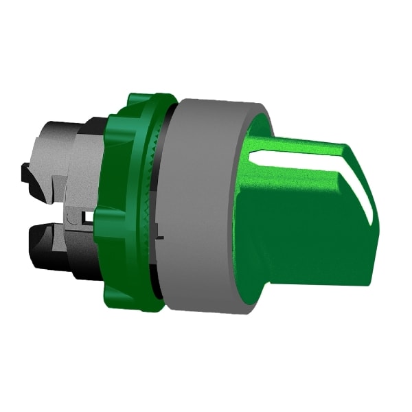 SCHNEIDER ELECTRIC - Wahlschalter, Frontelement, Harmony XB5, Kunststoff, 22mm, hellgrau, grün, 3 Stellungen, Mitte Links rastend