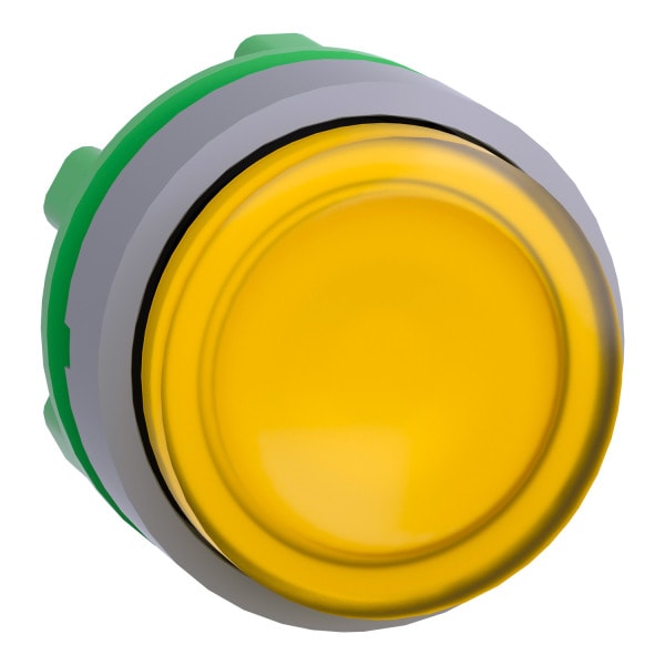 SCHNEIDER ELECTRIC - Leuchtdrucktaster, Frontelement, Harmony XB5, Kunststoff, 22mm, hellgrau, gelb, vorstehend, für universelle LED, rastend