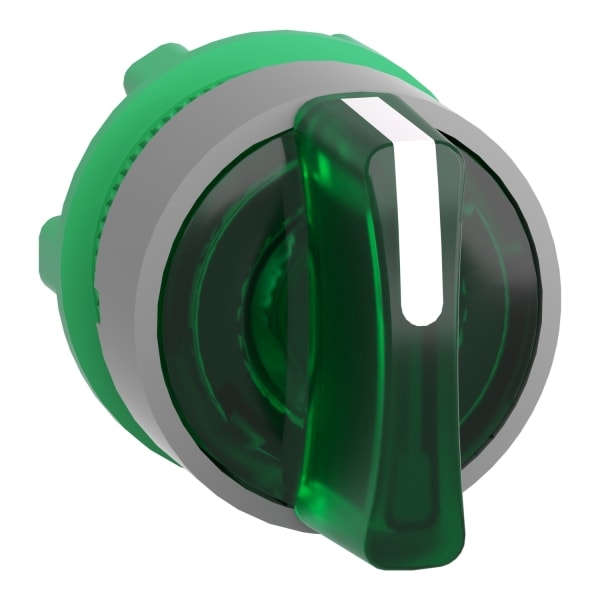 SCHNEIDER ELECTRIC - Leuchtwahlschalter, Frontelement, Harmony XB5, Kunststoff, 22mm, gün, für universelle LED, 3 Stellungen, Rechts tastend