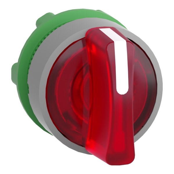 SCHNEIDER ELECTRIC - Leuchtwahlschalter, Frontelement, Harmony XB5, Kunststoff, 22mm, rot, für universelle LED, 3 Stellungen, rastend