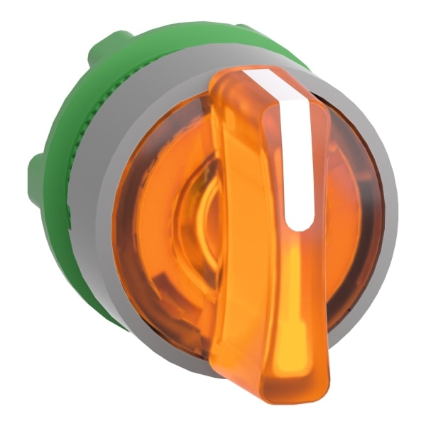 SCHNEIDER ELECTRIC - Leuchtwahlschalter, Frontelement, Harmony XB5, Kunststoff, 22mm, orange, für universelle LED, 3 Stellungen, tastend