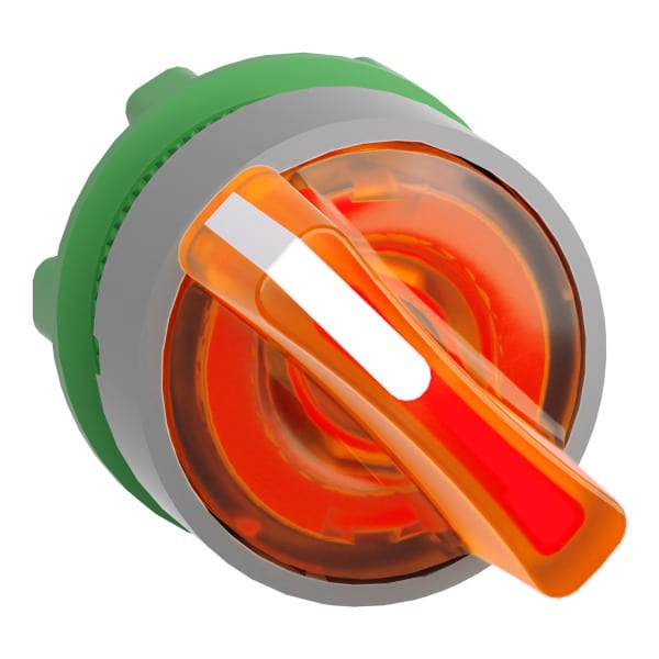 SCHNEIDER ELECTRIC - Leuchtwahlschalter, Frontelement, Harmony XB5, Kunststoff, 22mm, orange, für universelle LED, 2 Stellungen, tastend