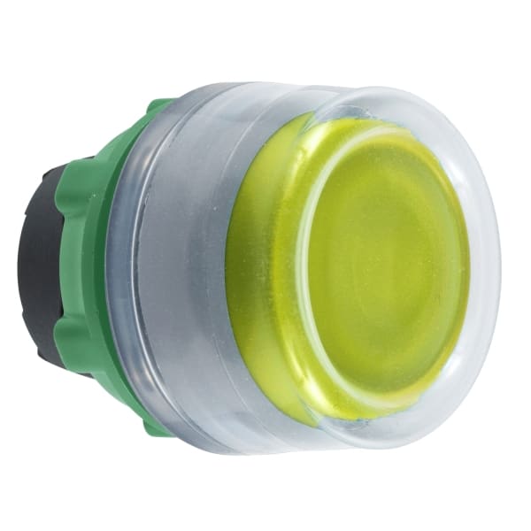 SCHNEIDER ELECTRIC - Drucktaster, Frontelement, Harmony XB5, Kunststoff, 22mm, hellgrau, gelb, unbeschriftet, tastend, mit Schutzkappe