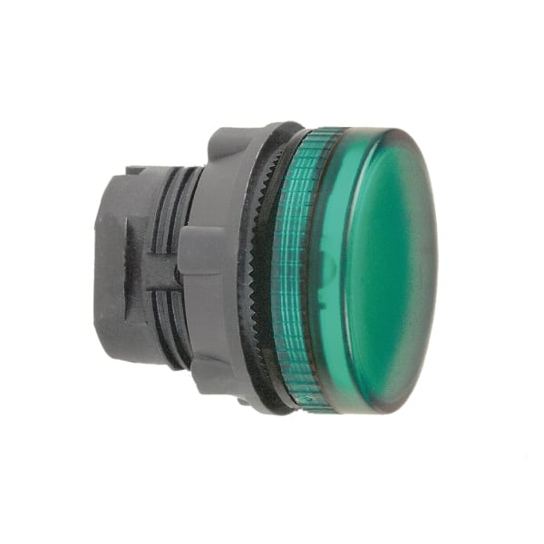 SCHNEIDER ELECTRIC - Leuchtmelder, Frontelement, Harmony XB5, Kunststoff, 22mm, grün, für Glühlampe BA9s, geriffelte Kalotte