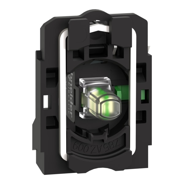 SCHNEIDER ELECTRIC - Hilfsschalterblock, Harmony XB5, Kunststoff, weiß, universelle LED, mit Befestigungsflansch, 1S, 24V ACDC