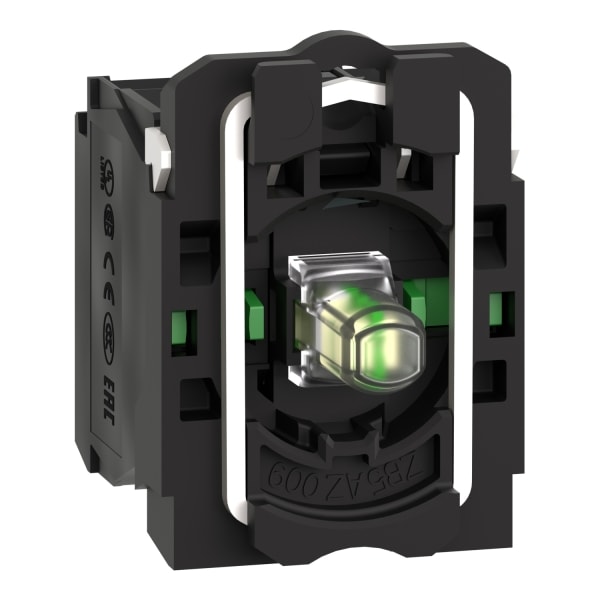 SCHNEIDER ELECTRIC - Hilfsschalterblock, Harmony XB5, Kunststoff, weiß, universelle LED, mit Befestigungsflansch, 2S, 110-120V AC