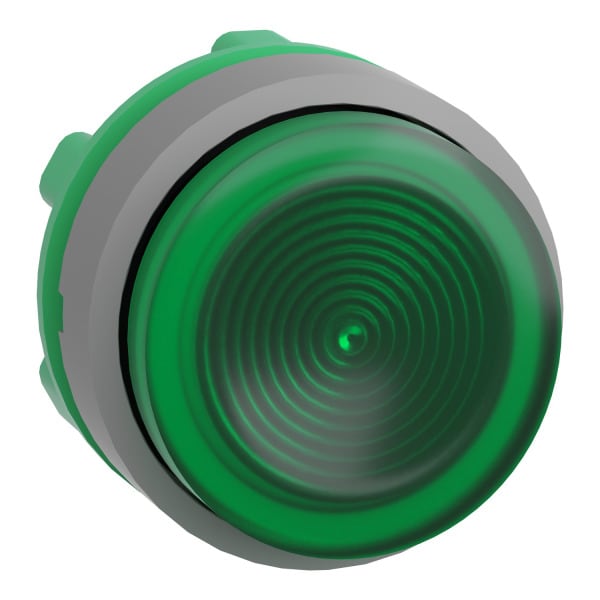 SCHNEIDER ELECTRIC - Leuchtdrucktaster, Frontelement, Harmony XB5, Kunststoff, 22mm, grün, vorstehend, für universelle LED, geriffelt
