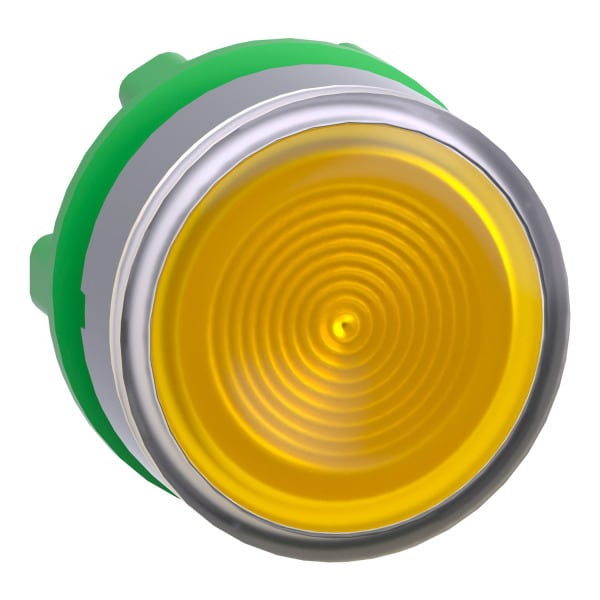 SCHNEIDER ELECTRIC - Leuchtdrucktaster, Frontelement, Harmony XB5, Kunststoff, 22mm, hellgrau, gelb, für universelle LED, geriffelte Kalotte