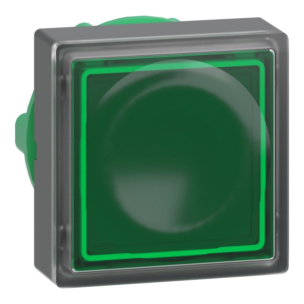 SCHNEIDER ELECTRIC - Leuchtdrucktaster, Frontelement, Harmony XB5, Kunststoff, 22mm, grün, für universelle LED, für Einlegeschild, eckig