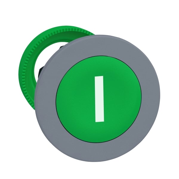 SCHNEIDER ELECTRIC - Drucktaster, Frontelement, Harmony XB5F, Kunststoff, 30mm, hellgrau, grün, beschriftet I, tastend