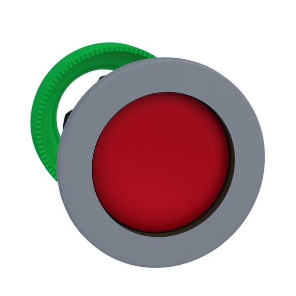 SCHNEIDER ELECTRIC - Drucktaster, Frontelement, Harmony XB5F, Kunststoff, 30mm, hellgrau, rot, zurückgesetzt, unbeschriftet, tastend