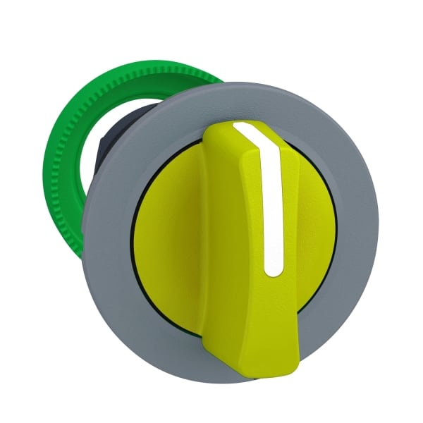 SCHNEIDER ELECTRIC - Wahlschalter, Frontelement, Harmony XB5F, Kunststoff, 30mm, hellgrau, gelb, 3 Stellungen, rastend