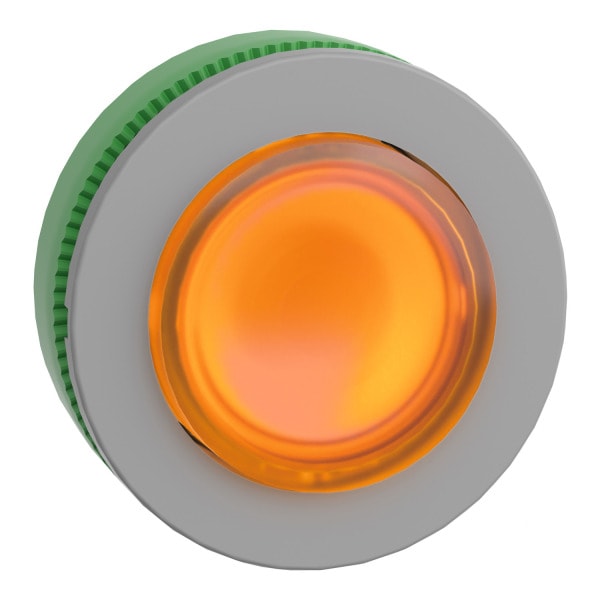 SCHNEIDER ELECTRIC - Leuchtdrucktaster, Frontelement, Harmony XB5F, Kunststoff, 30mm, hellgrau, orange, vorstehend, unbeschriftet, rastend