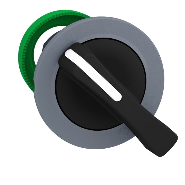 SCHNEIDER ELECTRIC - Wahlschalter, Frontelement, Harmony XB5F, Kunststoff, 30mm, hellgrau, schwarz, 2 Stellungen, langer Knebel, rastend