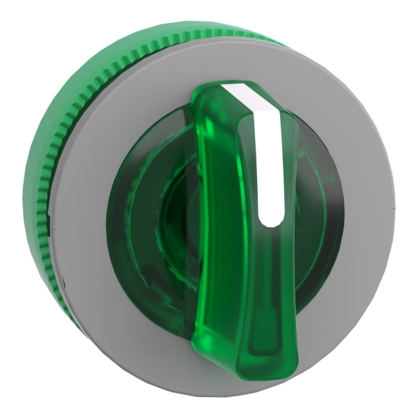 SCHNEIDER ELECTRIC - Leuchtwahlschalter, Frontelement, Harmony XB5F, Kunststoff, 30mm, grün, für universelle LED, 3 Stellungen, rastend