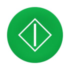 SCHNEIDER ELECTRIC - Frontelement, grün, m. Beschriftung, I in Raute, f. Druckt., rund, flach Ø 22