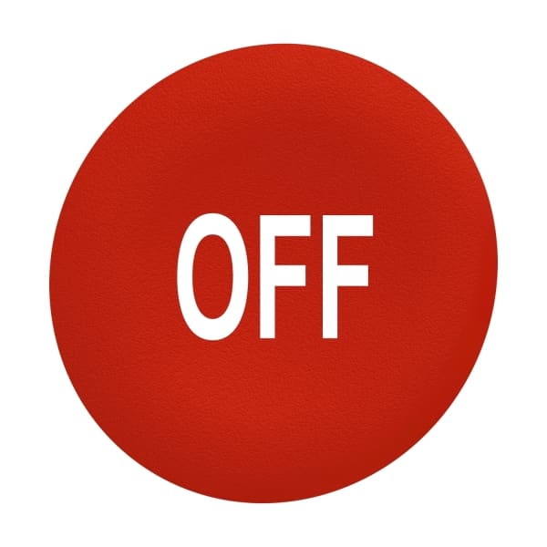 SCHNEIDER ELECTRIC - Tastenschild, rot, OFF in weiss, für Flush 30mm