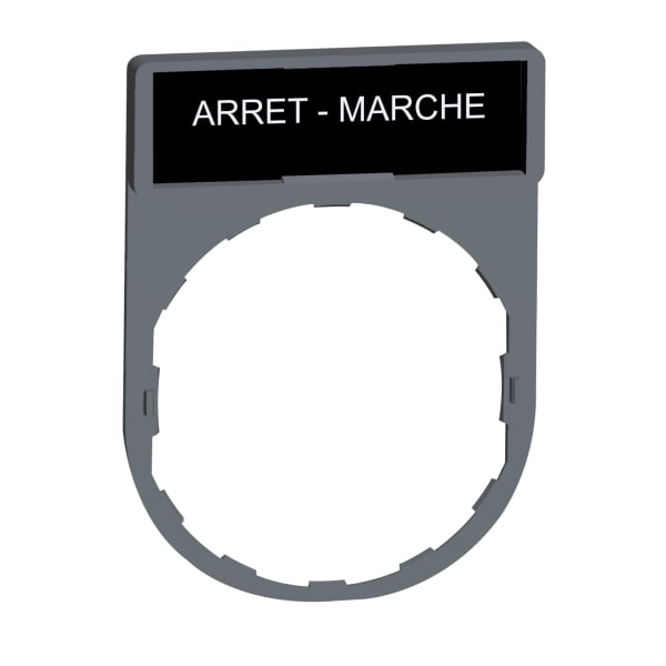 SCHNEIDER ELECTRIC - Schildträger 30x40mm, mit Schild ARRET-MARCHE, für Harmony 22mm, in grau