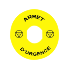 SCHNEIDER ELECTRIC - Schild, rund Ø 90, für Not-Halt/Not-Aus-Drucktaster, gelb, ARRET D'URGENCE