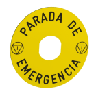 SCHNEIDER ELECTRIC - Schild, rund Ø90, f. Not-Halt/Not-Aus-Drucktaster, gelb, PARADA DE EMERGENCIA