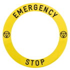 SCHNEIDER ELECTRIC - Schild für beleuchtbaren Not-Aus/Not-Halt, gelb, Ø=90mm, Emergency Stop
