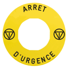 SCHNEIDER ELECTRIC - Schild Ø60 für Not-Halt/Not-Aus-Taster, ARRET D'URGENCE/Logo ISO13850