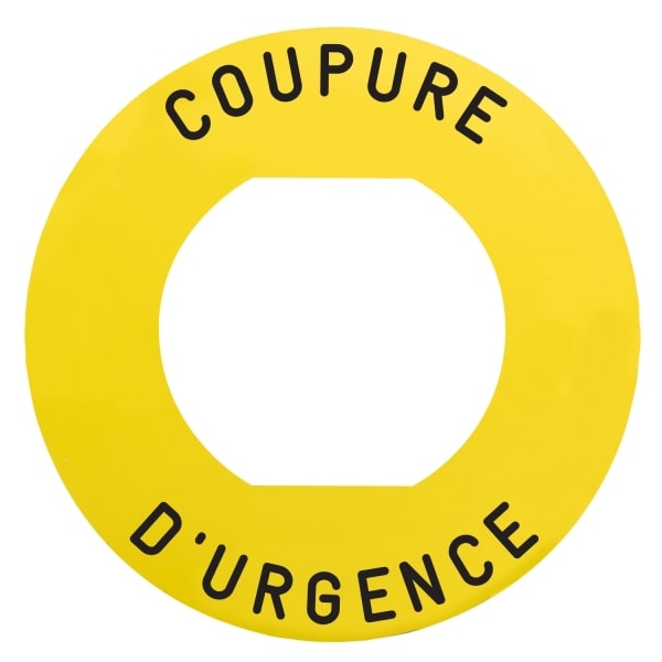 SCHNEIDER ELECTRIC - Schild Ø60 für Not-Aus-Taster, mit Schutzkragen ZBZ16.. COUPURE D'URGENCE