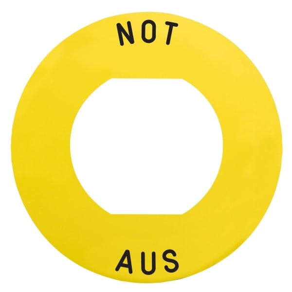 SCHNEIDER ELECTRIC - Schild Ø60 für Not-Aus-Taster, mit Schutzkragen ZBZ16.. NOT AUS
