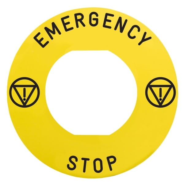 SCHNEIDER ELECTRIC - Schild Ø60 für Not-Halt-Taster, mit Schutzkragen ZBZ16.. EMERGENCY STOP