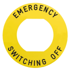 SCHNEIDER ELECTRIC - Schild Ø60 für Not-Aus-Taster, mit Schutzkragen ZBZ16.. EMERGENCY SWITCHING OFF