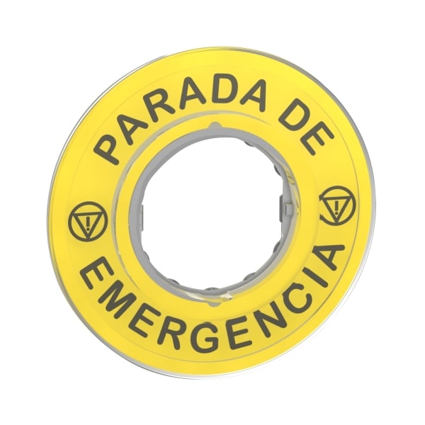 SCHNEIDER ELECTRIC - Schild Ø60 für Not-Halt-Taster, PARADA DE EMERGENCIA/Logo ISO13850