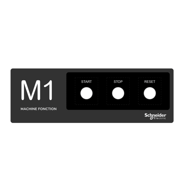 SCHNEIDER ELECTRIC - Beschriftungsfeld 300x100mm, zum Aufkleben, mit Beschriftung M1 START STOP RESET
