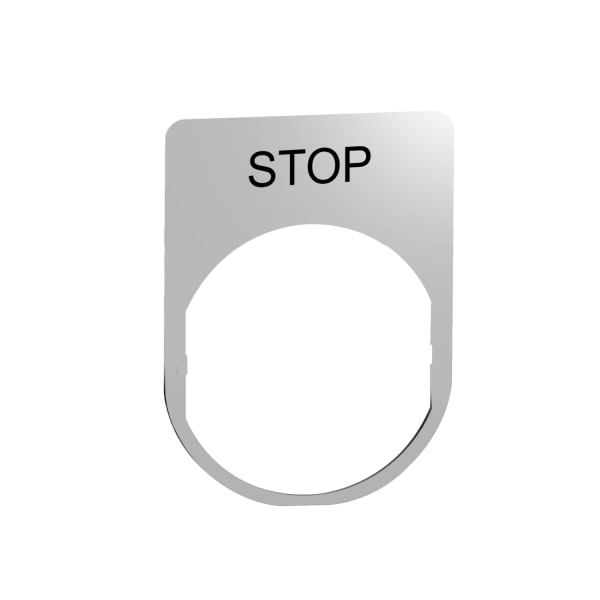 SCHNEIDER ELECTRIC - Schildträger 30x40mm, mit Beschriftung STOP, für Harmony 22mm, aus Metall