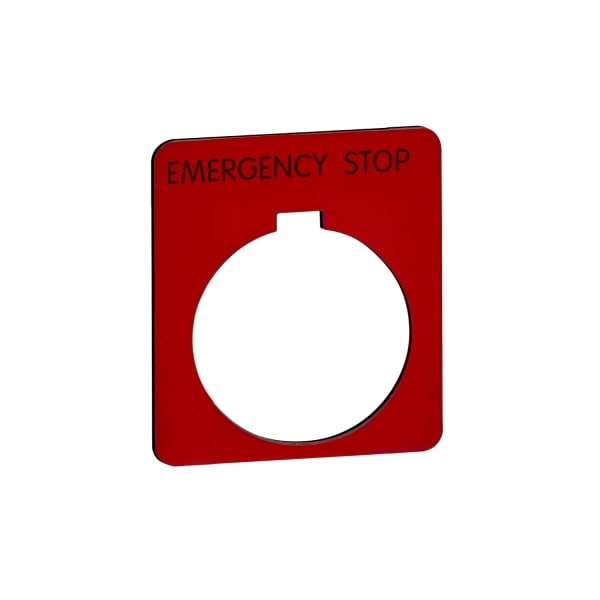 SCHNEIDER ELECTRIC - SCHILD ALU 40X43 RT EMERGENCY STOP