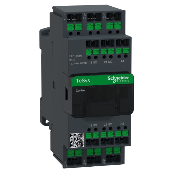 SCHNEIDER ELECTRIC - SCHÜTZ 3P 18A AC3 100-250V AC/DC SNAPIN