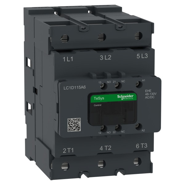 SCHNEIDER ELECTRIC - Leistungsschütz TeSys Deca LC1D 3p, +1S+1Ö, 55 kW, 115 A, 400 V AC3, Spule 48-130V AC/DC mit Bolzenanschluss