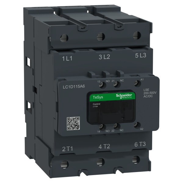 SCHNEIDER ELECTRIC - Leistungsschütz TeSys Deca LC1D 3p, +1S+1Ö, 55 kW, 115 A, 400 V AC3, Spule 200-500V AC/DC mit Bolzenanschluss