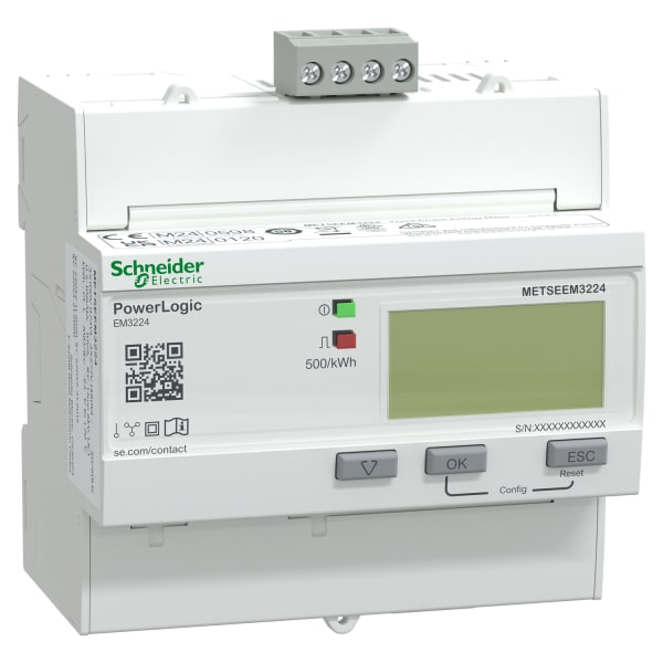 SCHNEIDER ELECTRIC - Energiezähler EM3224, 3 phasig, 63 A, Klasse 1, Modbus RTU, MID