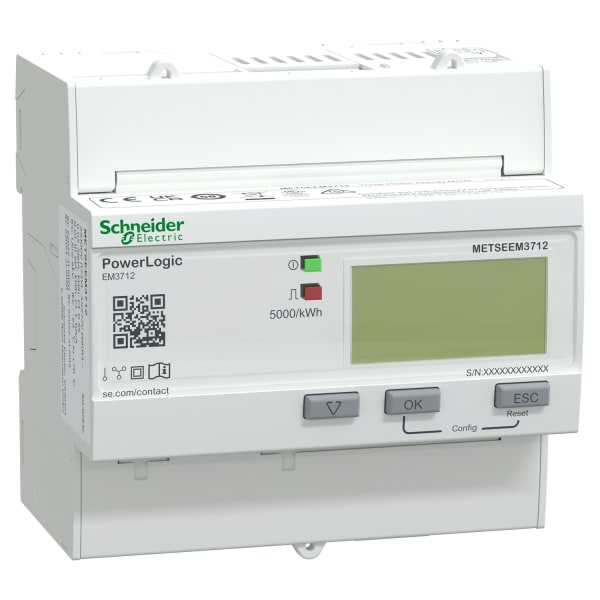 SCHNEIDER ELECTRIC - Energiezähler EM3712, Stromwandler 1-5 A, Klasse 0,5S / Klasse 1, Impulsausgang
