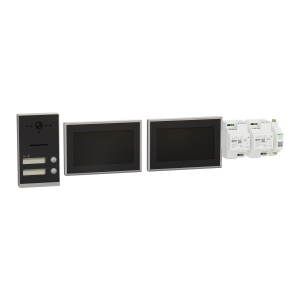 SCHNEIDER ELECTRIC - Listo Video Zweifamilienhaus-Set TwinBus IP, Anthrazitgrau, AP