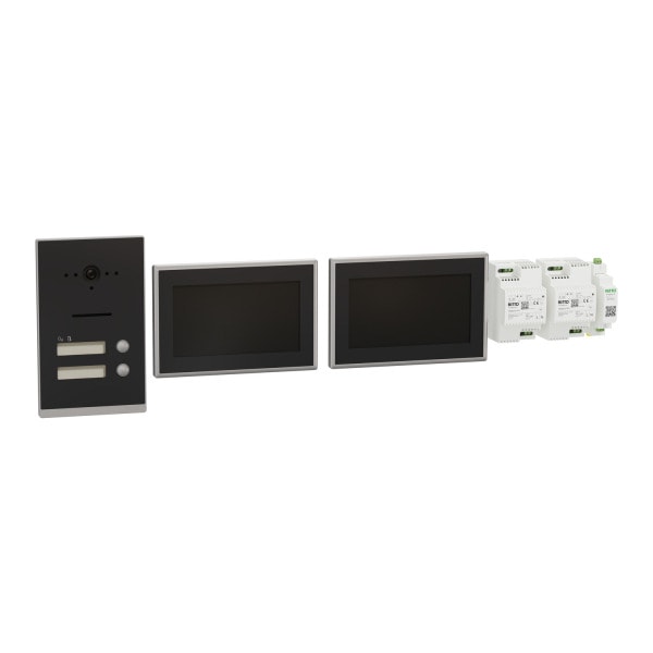 SCHNEIDER ELECTRIC - Listo Video Zweifamilienhaus-Set TwinBus IP, Anthrazitgrau, UP