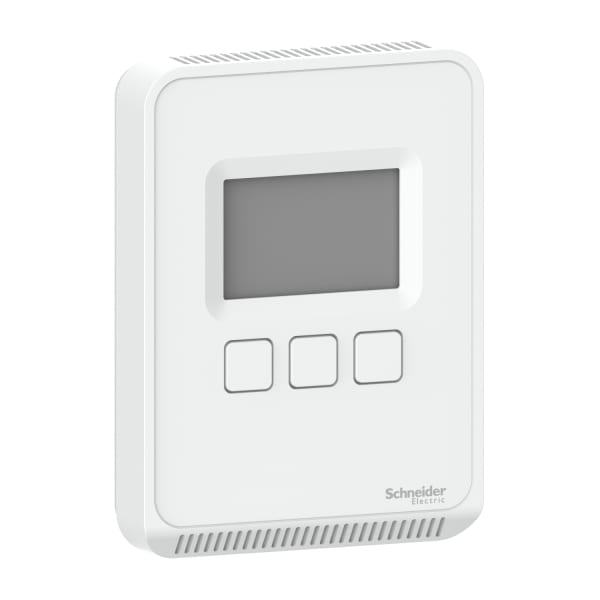 SCHNEIDER ELECTRIC - SpaceLogic SLP-Serie, Raumfühler, Temperatur, LCD, BACnet MSTP/Modbus-Ausgänge mit mattweißem Gehäuse