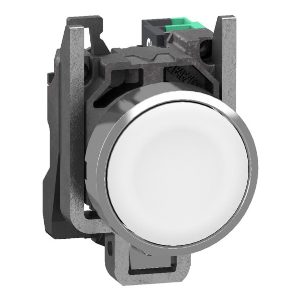 SCHNEIDER ELECTRIC - Drucktaster, Harmony XB4, Metall, 22mm, weiß, unbeschriftet, tastend, 1S, Push-In