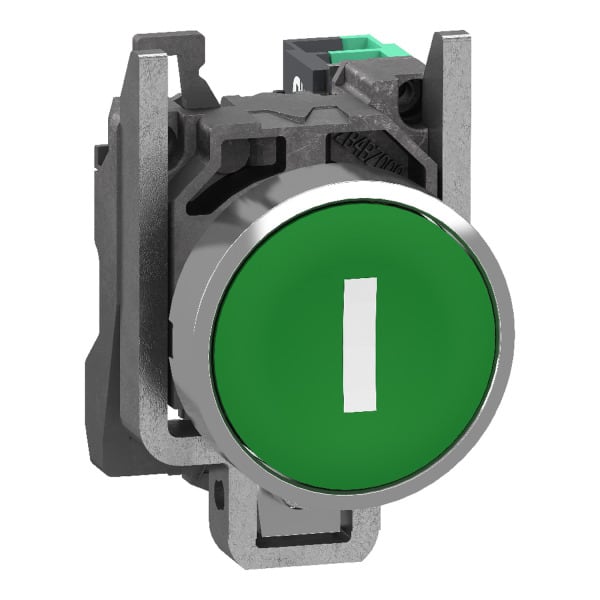 SCHNEIDER ELECTRIC - Drucktaster, Harmony XB4, Metall, 22mm, grün, beschriftet I, tastend, 1S, Push-In